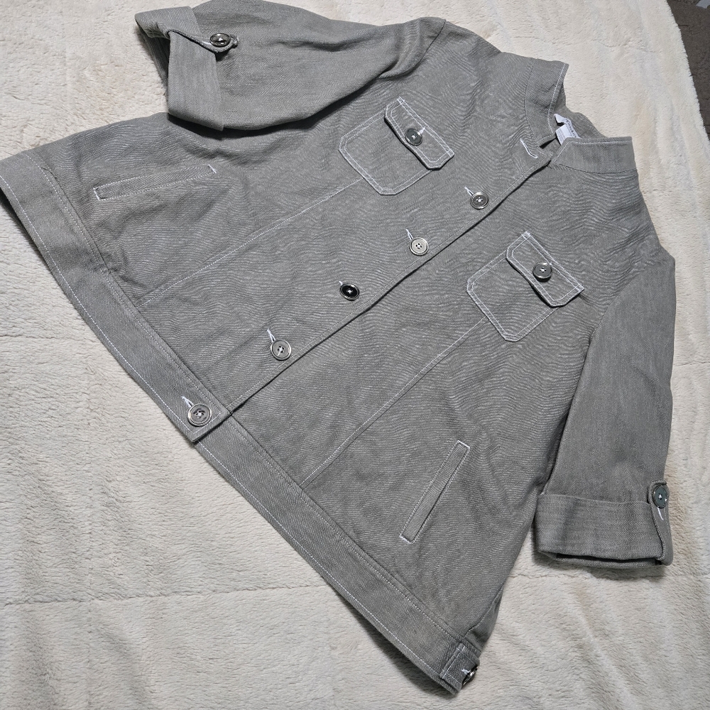 TanJay Light Olive Sage Green Jacket size 22